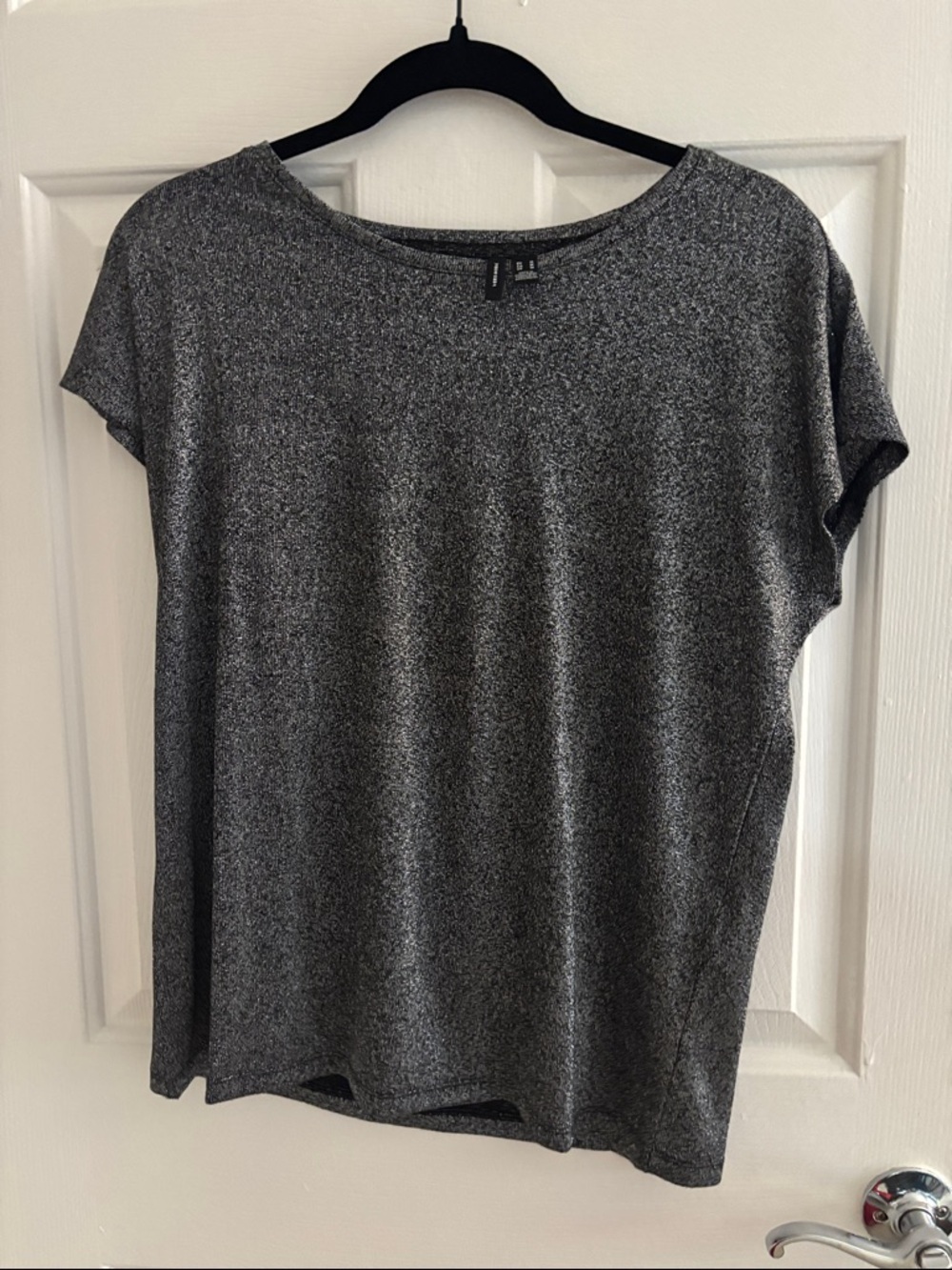 Vero Moda Metallic Heather Gray Short Sleeve Tee